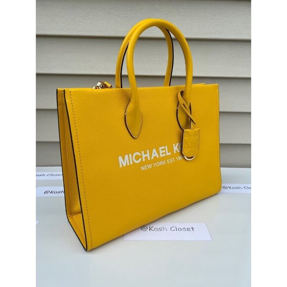 Michael Kors mirella tote bag medium pebbled leather purse bag butter - Picture 2 of 11